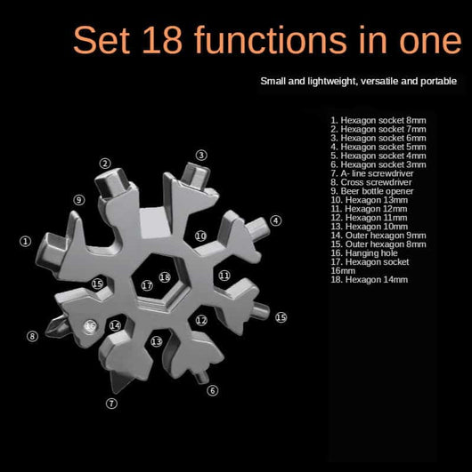 18-in-1 Stainless Steel Snowflakes Multi-Tool - TumTum