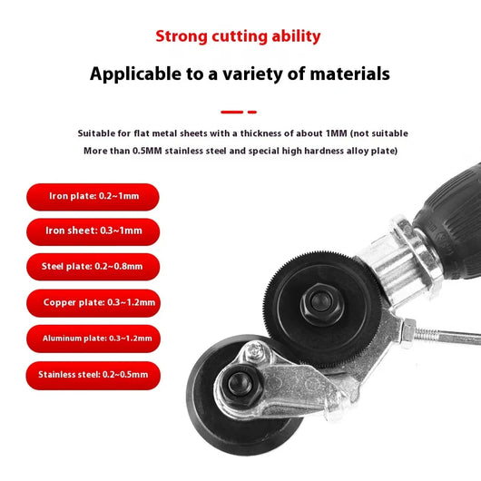Drill-Powered Sheet Metal Cutter Head Burr-Free Disc Shear™