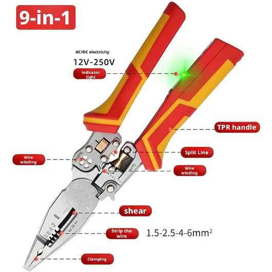 9-In-1 Wire Stripper with Voltage Tester™