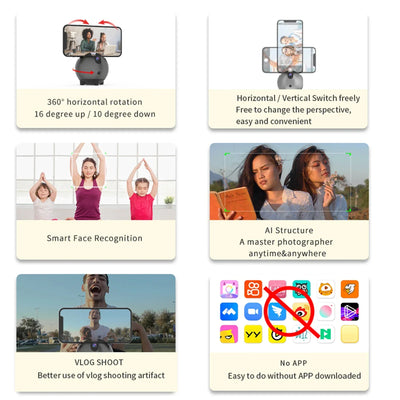 FocusFlow - AI Auto Face Tracking Tripod 360 Rotation™