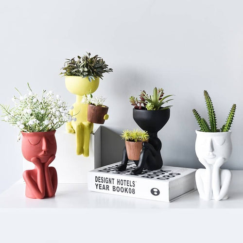 Abstract Human Figure Plant Pot Decor™