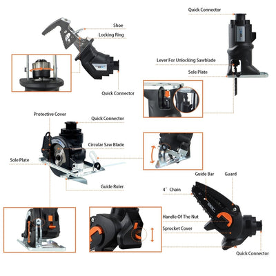 BrushMax - 12 In 1 cordless Multifunctional Combo Kit - TumTum