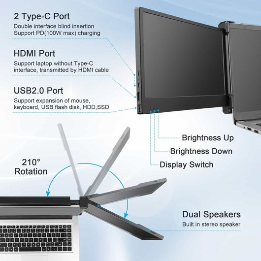 DoubleScreen ™ - Smart Portable Laptop Monitor Extender - TumTum