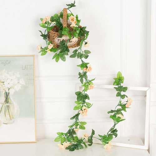 Faux Silk Rose Flower Ivy Vine Garland™