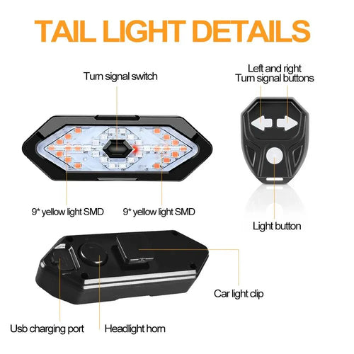 GlowAlert - Bicycle LED Rechargeable Warning Tail Light™