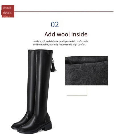 Leillant™ - Soft And Comfortable Leather & Wool Boots For Women - Tecanova