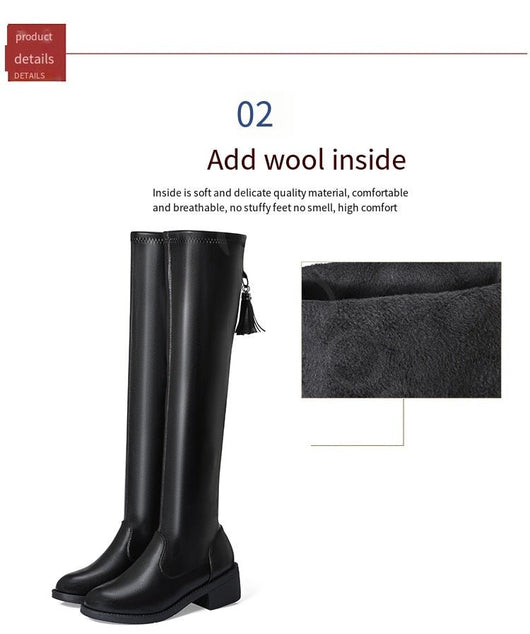 Leillant™ - Soft And Comfortable Leather & Wool Boots For Women - Tecanova