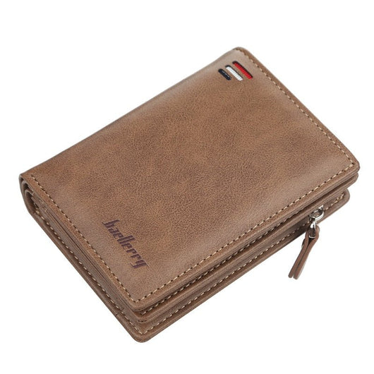 Men's Vertical Leather Wallet with Zipper - TumTum