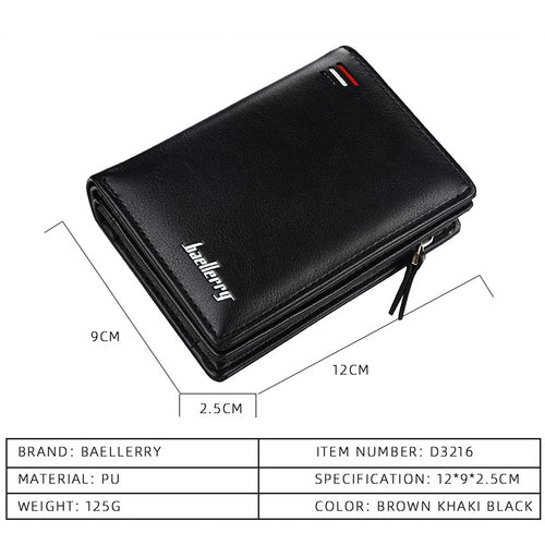 Mens Vertical Leather Wallet with Zipper™
