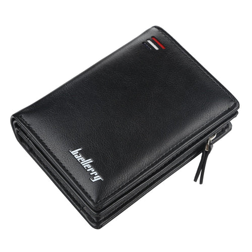 Mens Vertical Leather Wallet with Zipper™