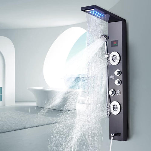 Rainfall Shower  - Luxurious 6-Stage LED Shower Panel with Massage Jets and Temperature Screen™