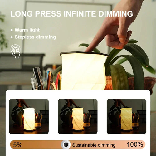 RetroGlow - Vintage Wooden Folding Paper USB Rechargeable Lantern™