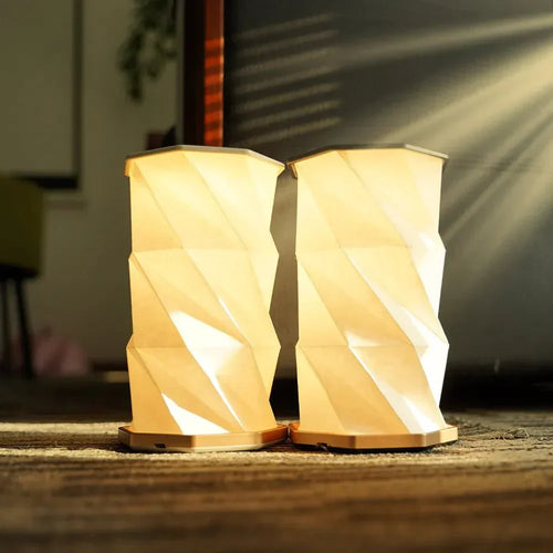 RetroGlow - Vintage Wooden Folding Paper USB Rechargeable Lantern™