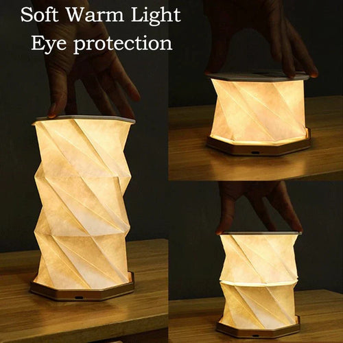 RetroGlow - Vintage Wooden Folding Paper USB Rechargeable Lantern™