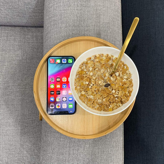 SnackTray™ - Natural Bamboo Sofa Tray For Coffee Snacks - TumTum