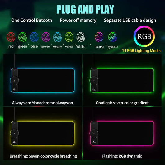 VortexPad™ - RGB Gaming Mouse Pad 15W Fast Wireless Charging - TumTum